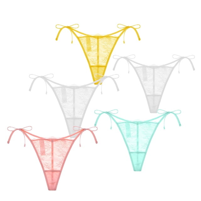 Culottes String pour Femmes à Liens Latéraux, sous-Vêtements, Lot de 5
