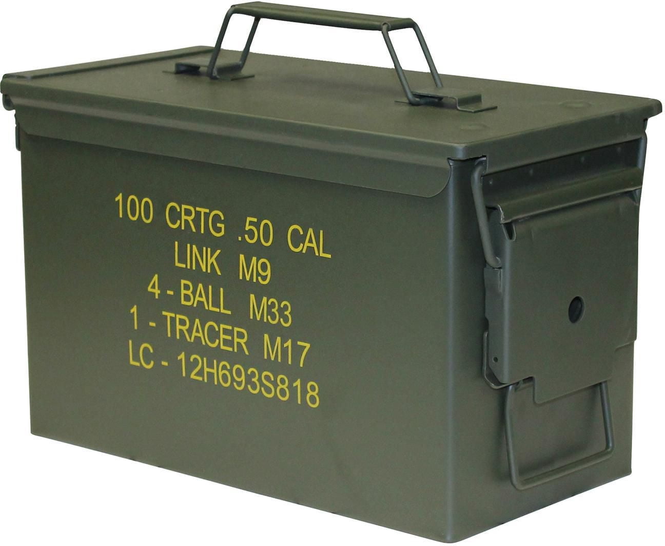 World Famous Boîte de munitions en acier .50Cal
