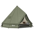 thumbnail image 1 of Outsunny Teepee Tent Waterproof 4-6 Person, Army Green, 1 of 10
