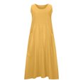 thumbnail image 4 of Liquidation d'Été 2025! Robe Grande Taille pour Femmes, Liquidation d'Été pour Femmes, Mode d'Été Décontractée pour Femmes Robe Sans Manches à Col Rond avec Poches, 4 of 5