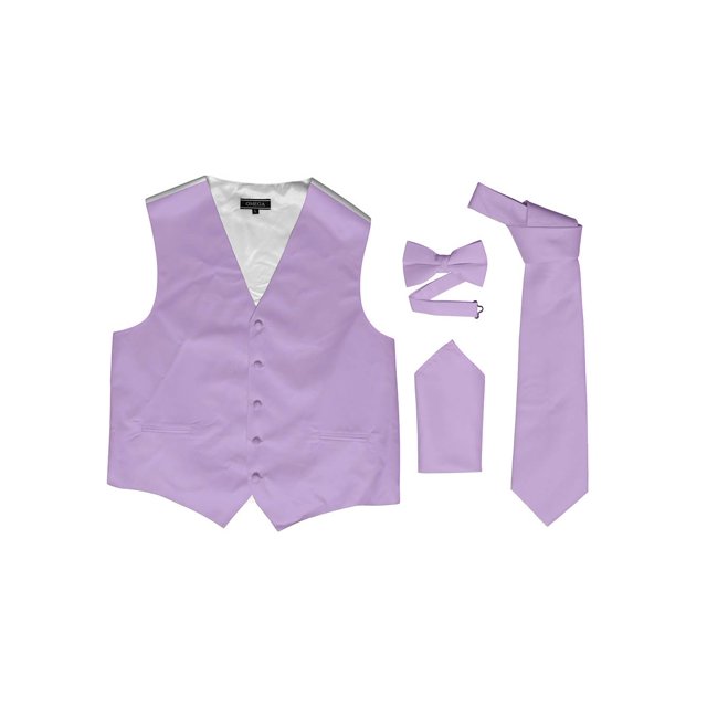 Omega Button Vest Formal 4 piece Dress Kit - Lavender - Medium