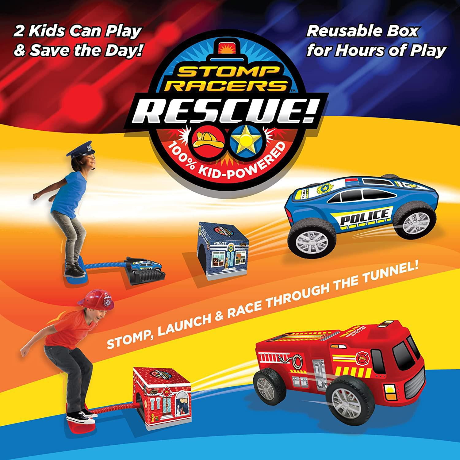 Stomp Rocket Rescue Racers, voiture de police et camion de pompiers