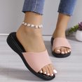 thumbnail image 1 of LSLJS Womens Flat Sandals Women's Foreign Trade Plus-size Casual Wedge-shaped Solid Color Fish Mouth Slippers, 1 of 7