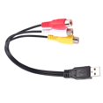 thumbnail image 3 of 2Pc USB Male Plug to 3 Rca Female Adapter Audio Converter Video Av A/V Cable for Hdtv Tv Television Wire Cord, 3 of 7