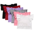 thumbnail image 2 of CNKOO Été Bébé Fille Manches Courtes T-Shirt en Coton à Volants Hauts à Col Rond, 2 of 5