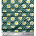 thumbnail image 1 of Soimoi Poly Georgette Fabric Stripe,Square & Daisy Floral Print Fabric by Yard 42 Inch Wide, 1 of 1