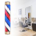 thumbnail image 4 of Rainproof Barber Shop Pole Red Blue White Rotating Light Lighting Stripes Lights 15cmx95cm Aureate, 4 of 8