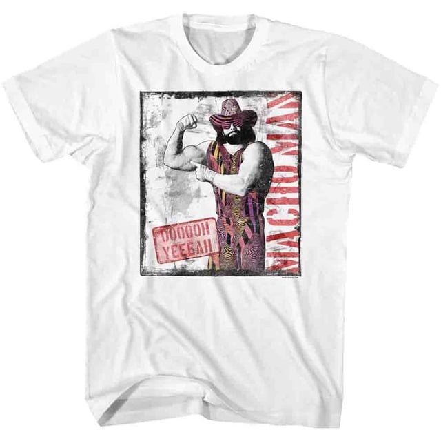 Macho Man Oooh Yeeeeeah T-Shirt Blanc pour Adulte 6TG