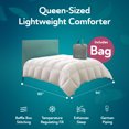 thumbnail image 2 of Sleepgram Queen Sized Pre Shrunk Lightweight Embroidered Comforter, White, 2 of 9