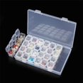 thumbnail image 1 of 28 Slots Nail Art Storage Box Plastic Transparent Display Case Organizer Holder for Rhinestone Beads Ring Earrings, 1 of 6