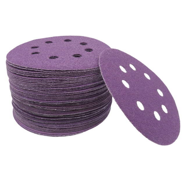 segolike 100Pcs 5Inch Round Sandpaper Eight Hole Sanding Disk Paper Use For Polishing medium coarse