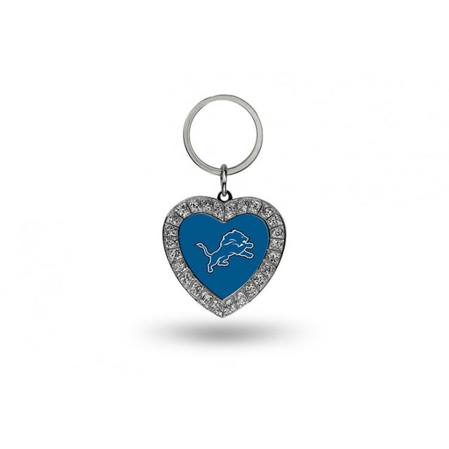 Porte-clés Cœur Bling en Strass des Detroit Lions