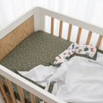 thumbnail image 2 of Living Textiles Cotton Jersey Fitted Crib Sheet - Olive Spots, 2 of 3