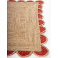 thumbnail image 2 of Handwoven Natural Jute Red Scalloped Rugs , Home Décor Jute Carpet 4 x 6 Feet ( 120 cm x 180 cm )Rectangle, 2 of 4