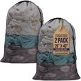 thumbnail image 1 of Mesh Laundry Bags, 28"x40", 2 Pack, Drawstring Clothes Organizer Waterproof Fabric Durable Storage Bag Hamper, Black, 1 of 10