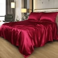 thumbnail image 2 of Unique Bargains Satin Sheet Set 4 Pcs Polyester Silky and Soft Sheets, 2 of 8