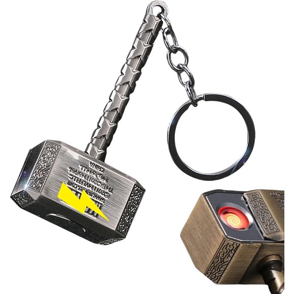 DKLIMA Briquet Vintage en Métal Cool, Allumage par Glissement Latéral Tactile Coupe-Vent, Briquet Électronique Rechargeable USB pour Hommes et Femmes, Accessoires Porte-Clés (Argent)