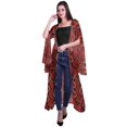 thumbnail image 2 of Moomaya Cardigan Long en Georgette de Viscose Imprimée à Manches Fendues pour Femmes, 2 of 5