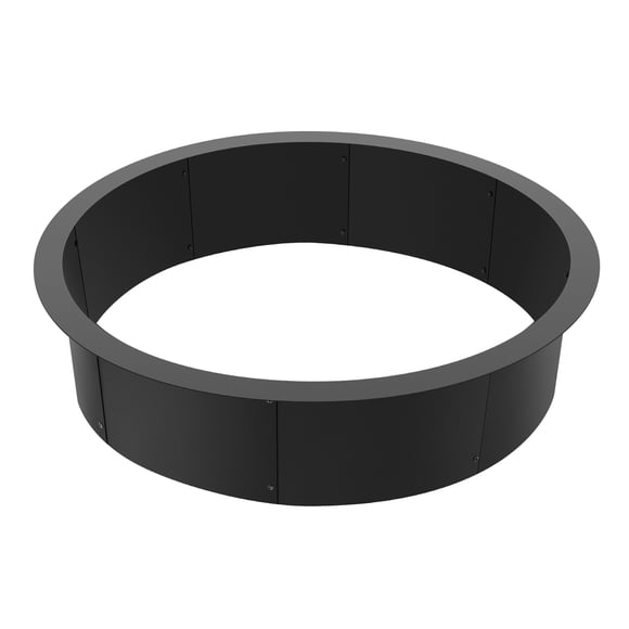 KFFKFF Cercle de Feu, Diamètre Extérieur 45 Pouces/intérieur 39 Pouces, 10 Pouces de Hauteur, Enceinte de Feu de Camp Extérieure en Acier au Carbone Durable, Bricolage au Sol Ou hors Terre, Idéal pour le Camping et les Feux de Camp