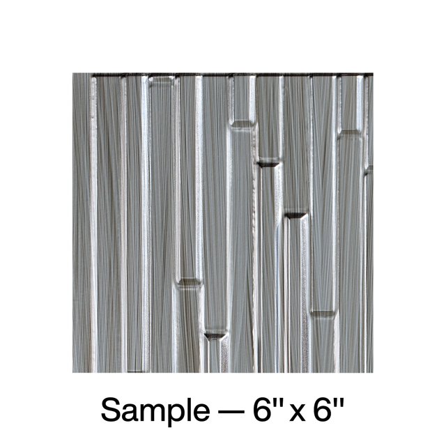 FASÄDE Skyline Decorative Vinyl Backsplash Panel in Brushed Steel (6X6 Inch Sample)