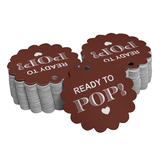 Inkdotpot Real Silver Foil Ready To Pop Baby Shower Tags Favor Hang Paper Tags 50 Piece