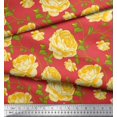 thumbnail image 3 of Soimoi Crepe Silk Fabric Leaves & Rose Floral Decor Fabric Printed Yard 42 Inch Wide, 3 of 3