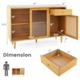 thumbnail image 3 of Costway Buffet Bahut Armoire Console en Rotin avec Portes Coulissantes Tiroir de Rangement, 3 of 10