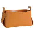 thumbnail image 1 of Storage Basket Leather Organizer Holder Container Box Stationery Sundries, 1 of 9