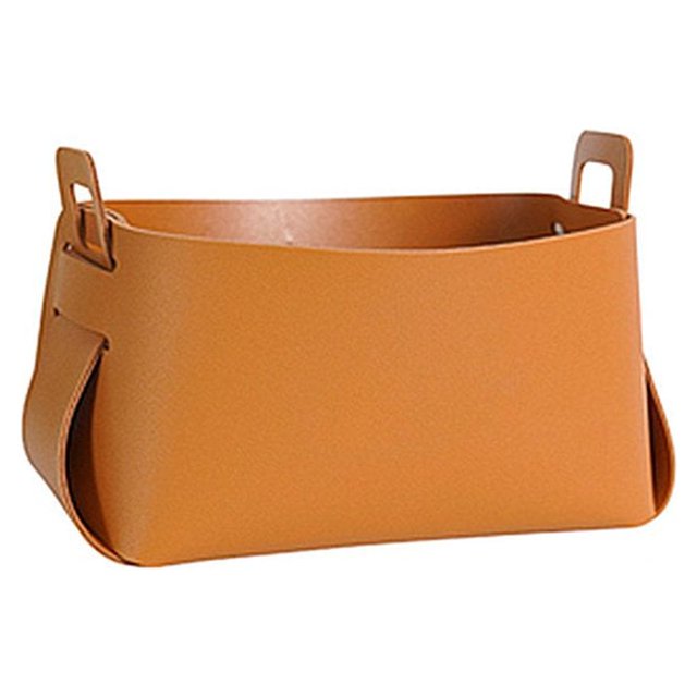 Storage Basket Leather Organizer Holder Container Box Stationery Sundries