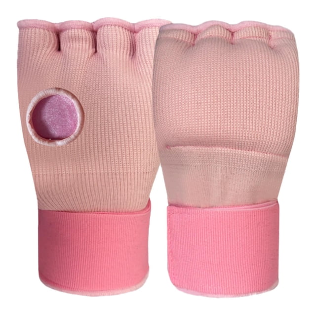 Siruishop Gel Boxing Hand Wraps Inner Gloves Half Finger Gloves for Sanda Exercise MMA Pink