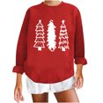 thumbnail image 2 of EGNMCR Chandail en Molleton de Noël Mode pour Dames Col Rond Décontracté Imprimé de Noël Blouse à Manches Longues, 2 of 7