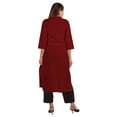 thumbnail image 4 of Moomaya Blouses Unies à Plis Nervurés pour Femmes Kurti Ethnique Indien Décontracté Kurta en Coton, 4 of 7