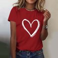 thumbnail image 2 of VKOYWKM T-Shirts Cœur Femmes Valentines Day T-Shirts T-Shirts Graphiques Cœur Hauts Mignons Vacances Manches Courtes T-Shirts Décontractés Col Rond T-Shirts Romantiques, 2 of 5