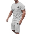 thumbnail image 1 of Men's Suits 2 | 2024 Summer Tracksuit for Men Plus Size Short Sleeve O Neck Athletic Suit Casual Color Block Drawstring Waist Tracksuit Set, 1 of 6
