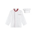 thumbnail image 3 of Yhong Unisex Men Women Chef Work Uniform Long Sleeve Double-breasted Chef Jacket With Hat Red M, 3 of 7