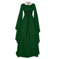 thumbnail image 5 of LOVZFMLL Costume Renaissance pour Femme Médiéval en Velours Taille Ajustée Longues Robes Manches Évasées Fluide Élégante Robe Maxi Halloween Cosplay, 5 of 5