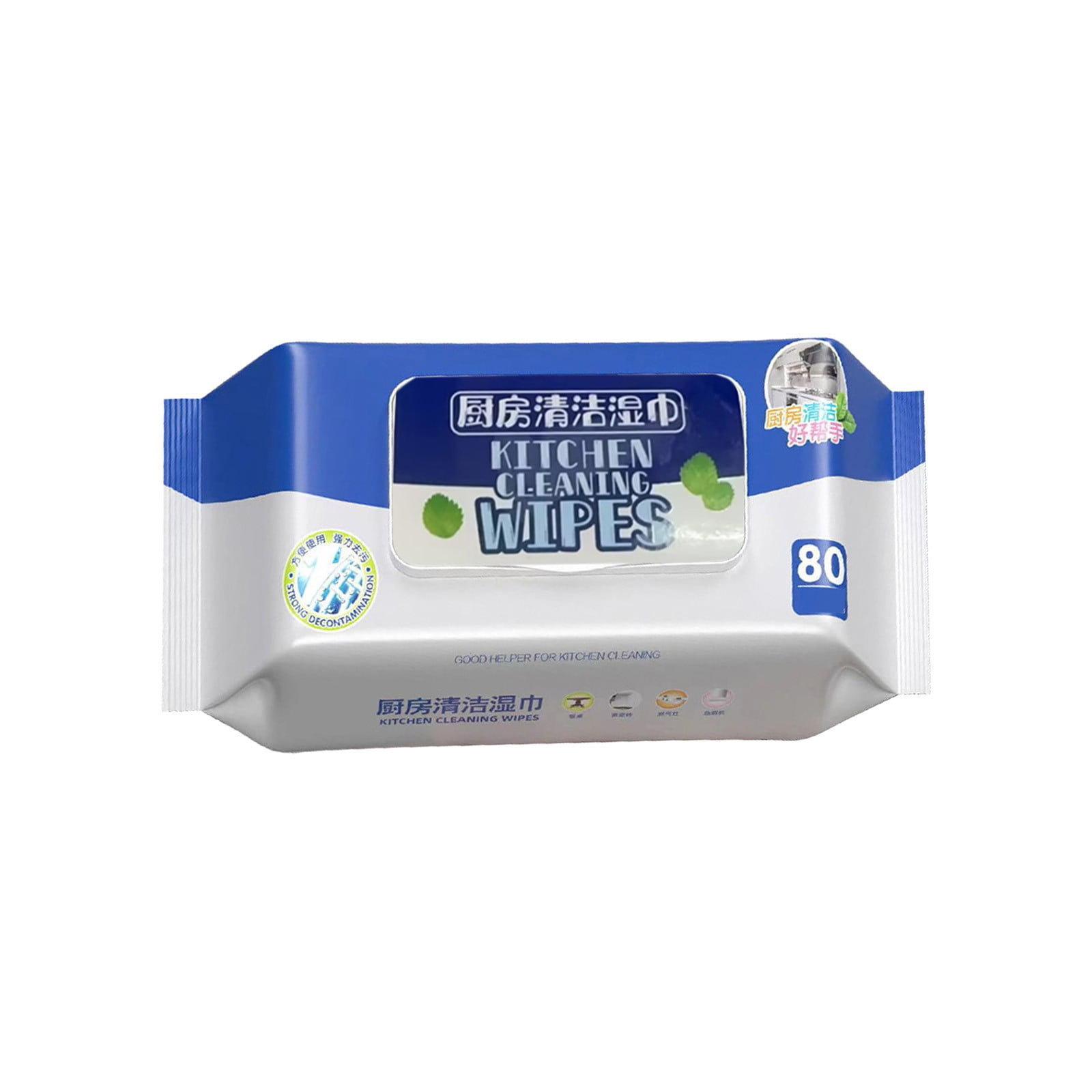 Wozhuo Kitchen Stain Removal Wipes 80pcs No Wash Cleaning Wipes Stain Removal Oil Disheswashing Range Hood Cleaning Wipes 1ml Easter Home Decor