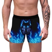 FhsagQ Underwear Mens Underwear Trunks with Fly Comfortsoft Men's Casual Sports Printed Underpants With Close Fitting Men's Fashionable Breathable Men's Pants Blue M