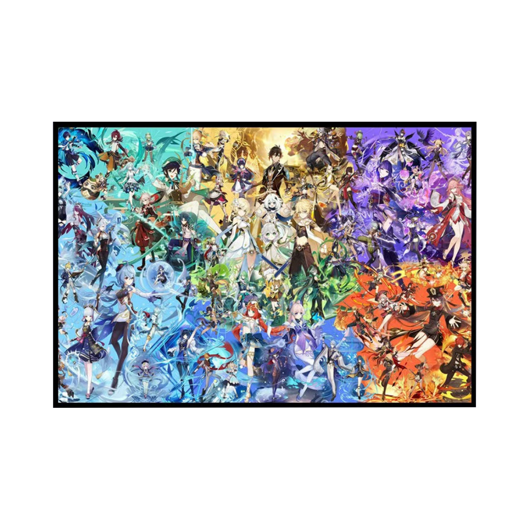 Jigsaw Puzzle Genshin Impact Element 1000 Pieces for Adults Game Gift