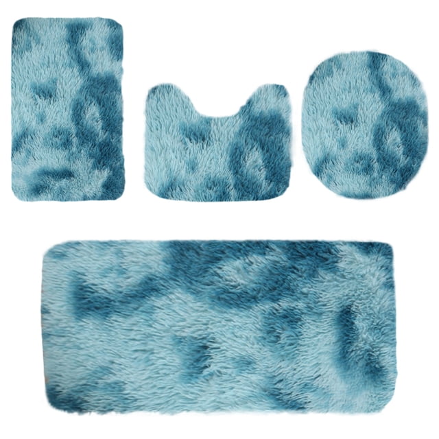 Wzzjkit 4PC Bathroom Rugs, Soft Comfortable Bath Mats for Bathroom, Non-Slip Machine Washable Bathroom Mats, Thick Dry Quickly Absorbent Water Bath Mat