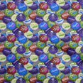 thumbnail image 1 of oneOone Rayonne Royal Bleu Tissu Rétro Bouteille Soda Cap Robe Tissu Tissu Imprimé par la Cour 56 Pouces Large-L2, 1 of 5