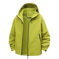 thumbnail image 2 of Baberdicy Unisex Lightweight Waterproof Jacket, Drop Shoulder Trekking Windbreaker , Unisex Light Windbreaker, Packable Rain Shell, Hiking Jacket Green L, 2 of 5