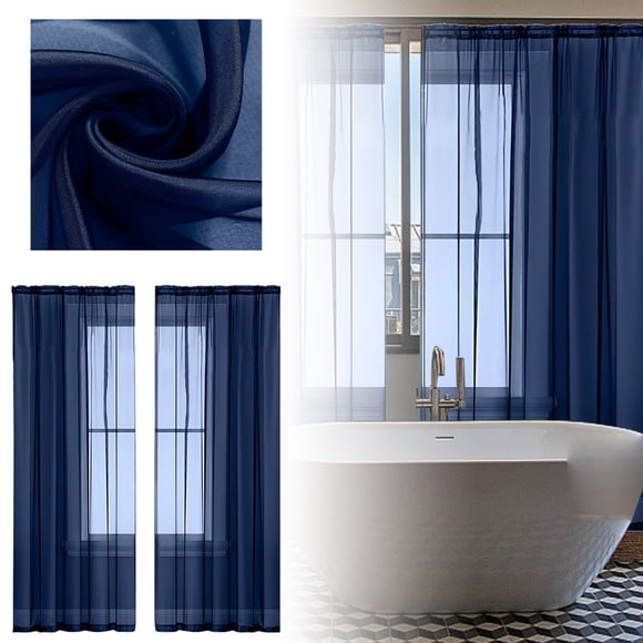 Curtain 1 Privacy Enhancing Semi Sheer Panels with Solid Color Appeal Ideal for Living Room Bedroom Bath Doors
