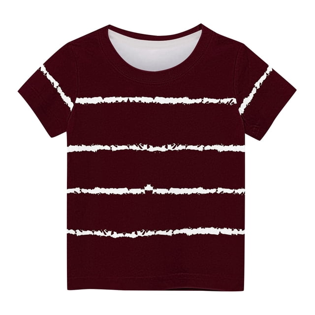 Yuyuzo T-Shirts pour Garçons et Filles, Manches Courtes, Col Rond, Rayé, Mignon, Été