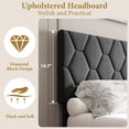 thumbnail image 4 of Yiwa Queen Size Platform Bed Frame with Upholstered Headboard and Wooden Slats Support, Upholstered Mattress Foundation/No Box Spring Needed/Easy Assembly, 4 of 6