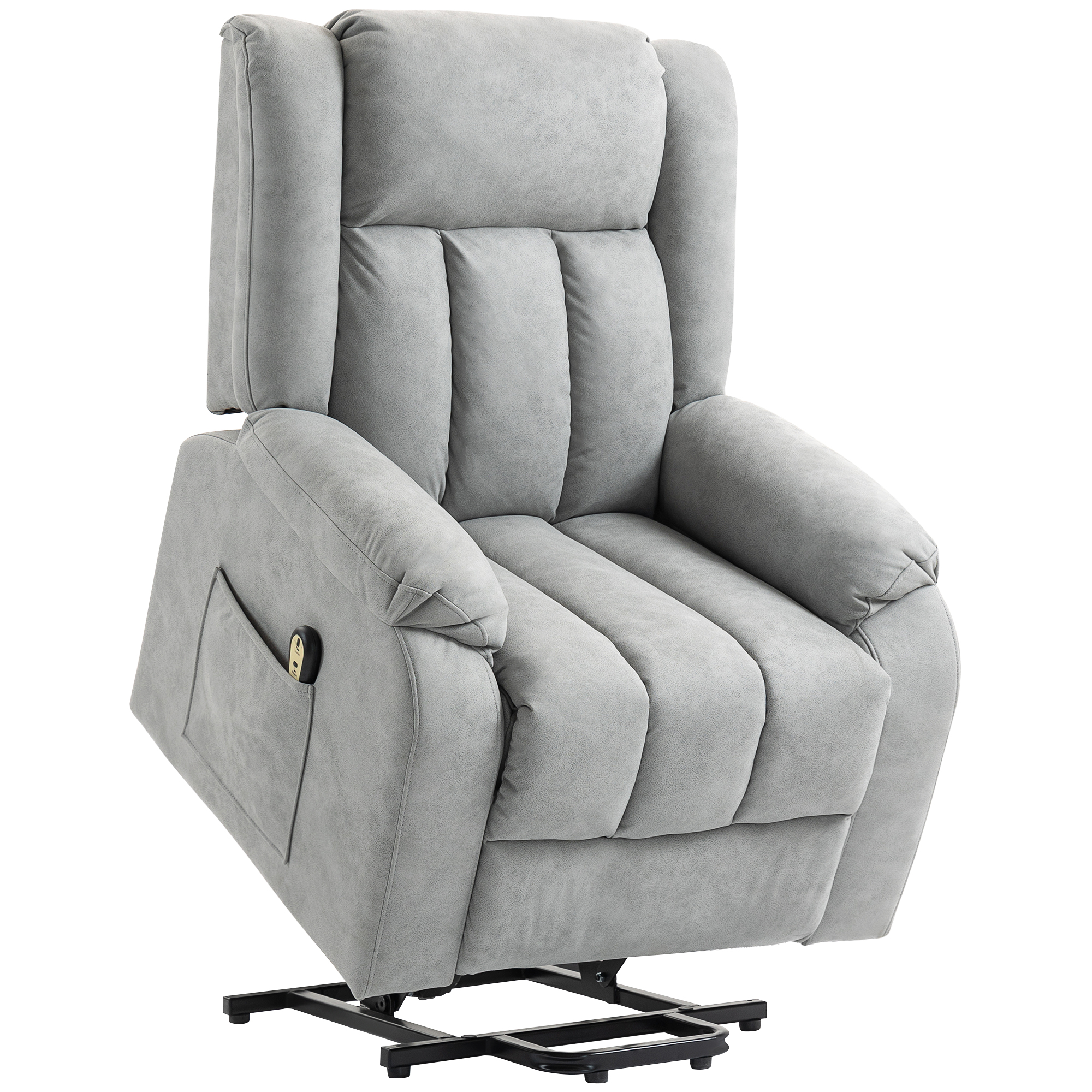 HOMCOM Fauteuil Inclinable Électrique, Fauteuil Inclinable avec Télécommande, Gris Clair