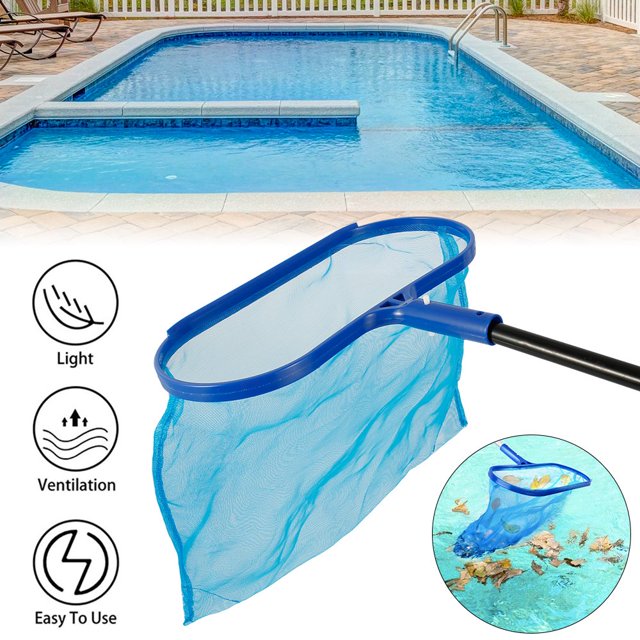 AMERTEER Upgraded Pool Skimmer Net Heavy Duty Leaf Rake & Pond Swimming Pool Cleaner Supplies Professional Heavy Duty Pool Leaf Rake Fine Mesh Frame Net