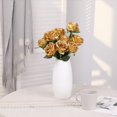 thumbnail image 2 of TETOU 5 Pcs Artificial Gold Flowers Silk Roses Real Touch Party Bridal Wedding Bouquet(Gold), 2 of 6