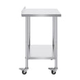 thumbnail image 1 of KFFKFF Table Utilitaire en Acier Inoxydable 24 x 30 x 40 Pouces, Station de Préparation de Cuisine Industrielle avec Roulettes, Support de Préparation Robuste, Table de Travail Métallique à Hauteur Personnalisable pour Salle à Manger, Résidence et Auberge, 1 of 9