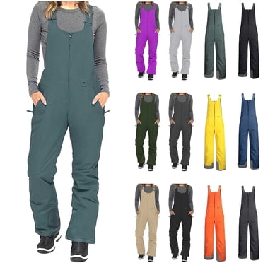 QATAINLAV Salopettes de Neige Imperméables pour Femmes et Hommes, Isolées, pour Planche à Neige et Ski, avec Poches, Jaune, G
